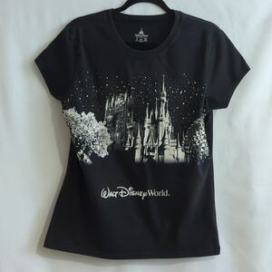 Disney Parks Black w White & Sparkles 'The Hollywood Tower Hotel' T Shirt Sze XL